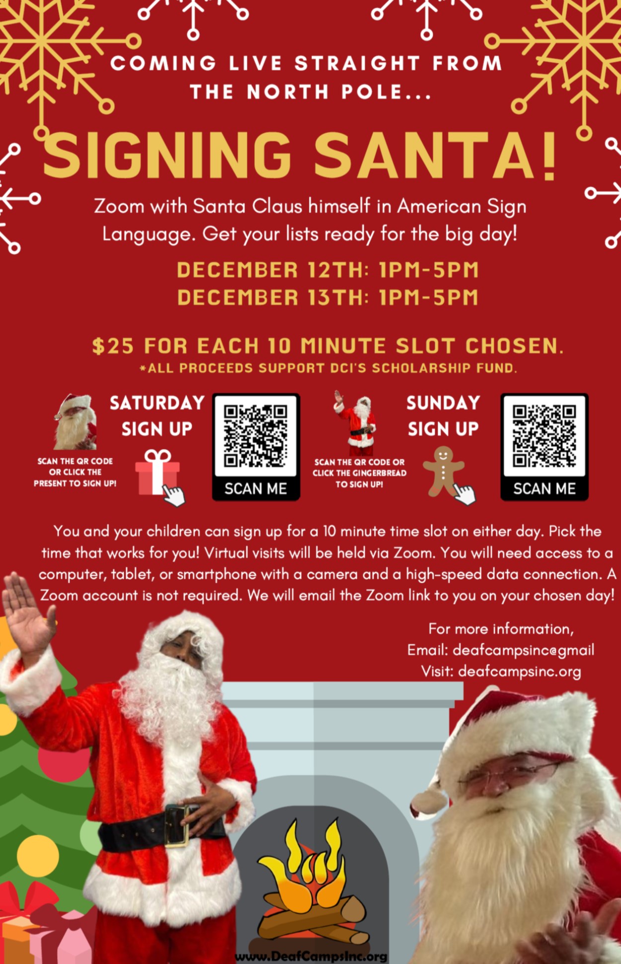 flyer for Signing Santa on Zoom